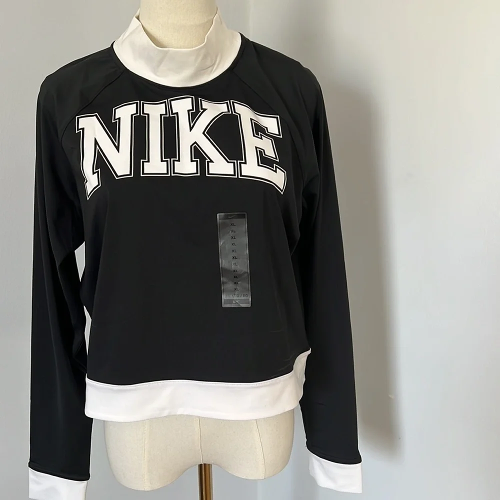 Nike black and white womens top